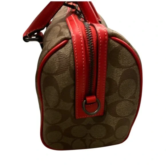 Coach Brown and Red Men's Bag - Picture 6 of 9